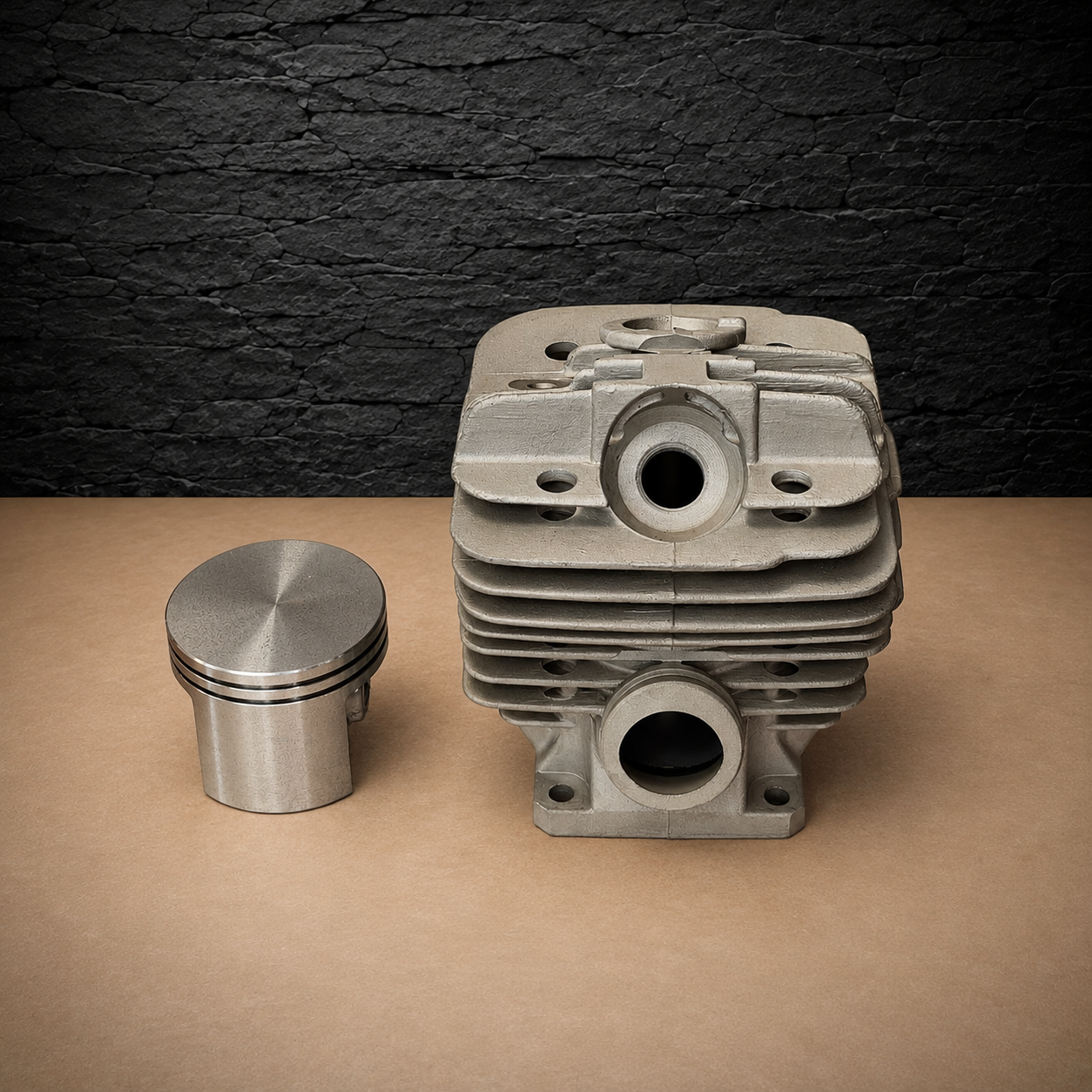 cylinder & piston assembly kit 48mm #11250201215 stihl ms360, 036, ms340, 034 cilindro ir stūmoklio komplektas #11250201215, skirtas „Stihl“ modeliams MS360, 036, MS340, 034