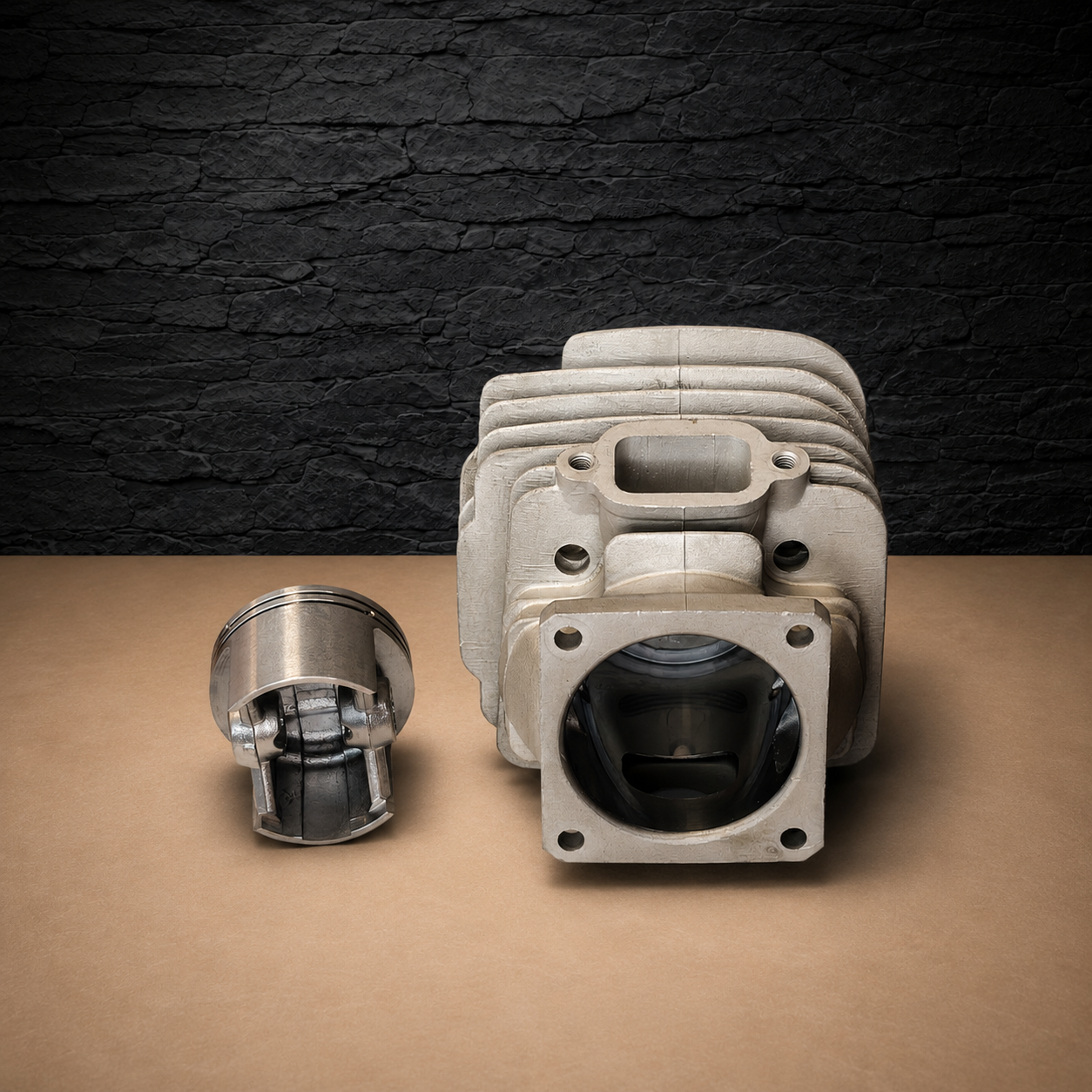 cylinder & piston assembly kit 48mm #11250201215 stihl ms360, 036, ms340, 034 cilindro ir stūmoklio komplektas #11250201215, skirtas „Stihl“ modeliams MS360, 036, MS340, 034