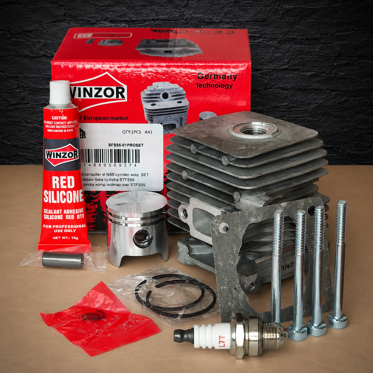 cylinder & piston pro assembly kit 34mm stihl fs55 fs45